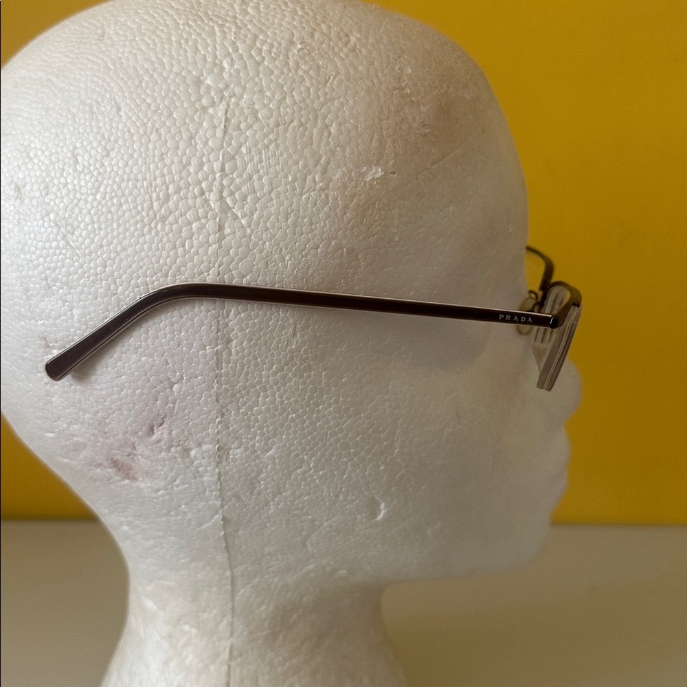Prada Sleek Bronze Titanium Frameless Rectangular Prescription Glasses Frame - Picture 5 of 15